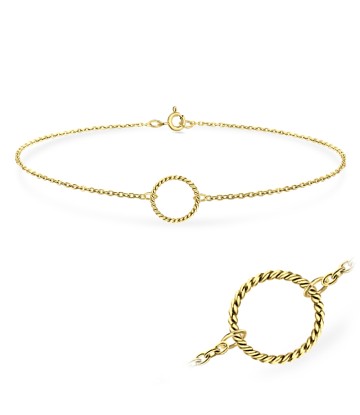 Round Shaped Gold Plated Silver Anklet ANK-578-GP